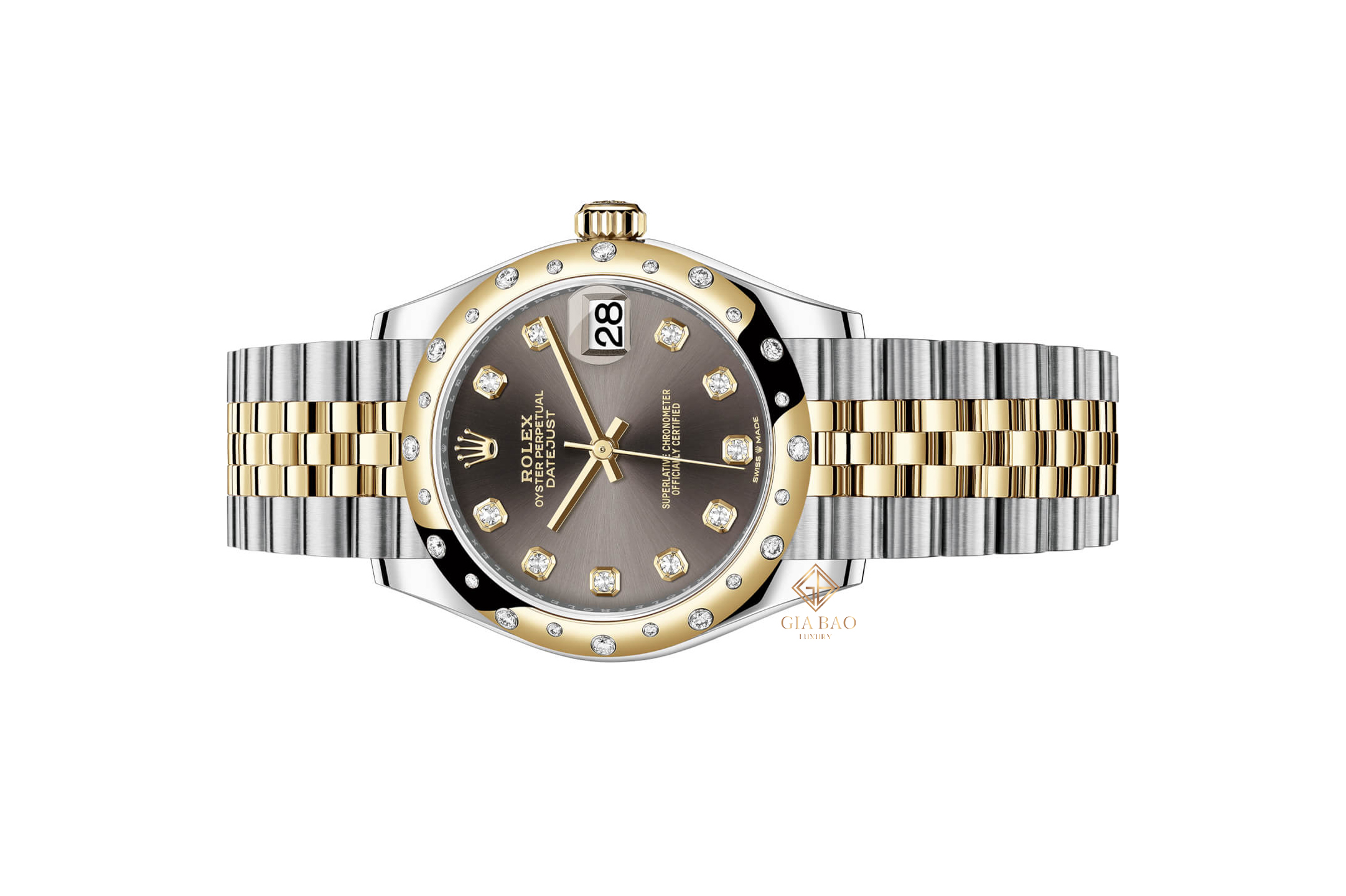 Đồng Hồ Rolex Lady Datejust 31 278343 Mặt Số Xám Cọc Số Kim Cương