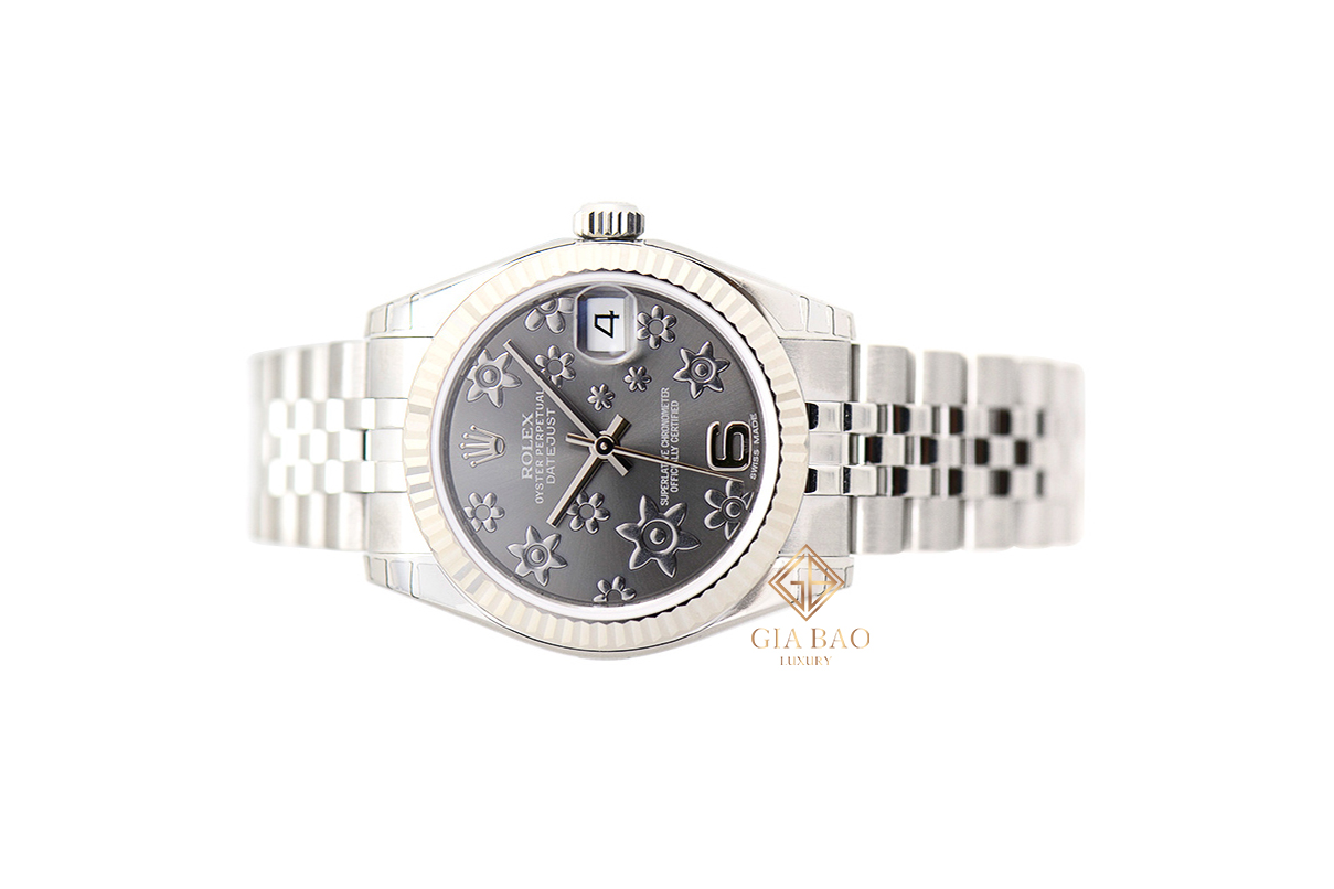 Đồng Hồ Rolex Datejust 31 178274 Mặt Số Rhodium Họa Tiết Hoa