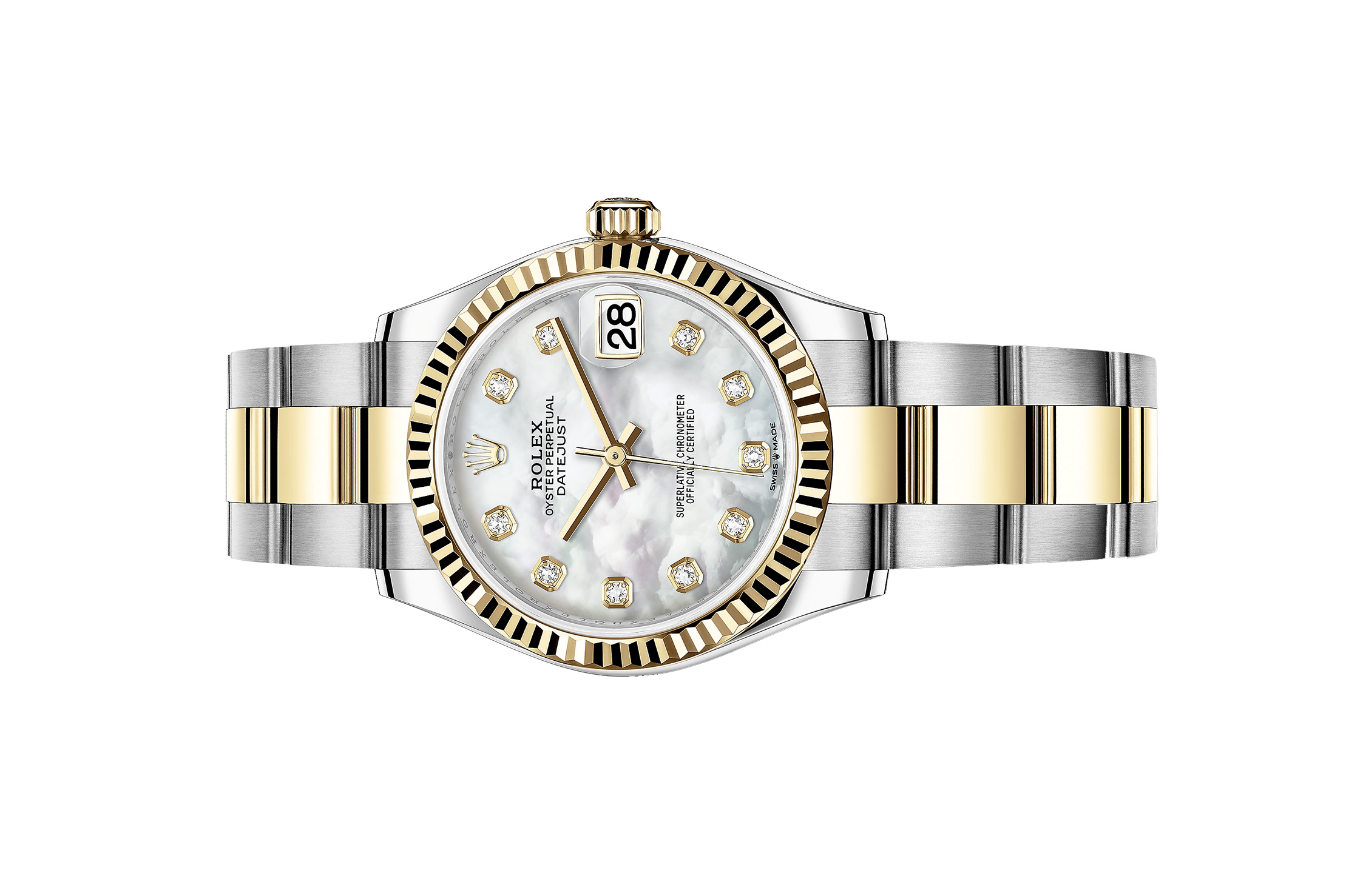 Đồng Hồ Rolex Datejust 31 278273 Mặt Vỏ Trai Trắng Dây Oyster