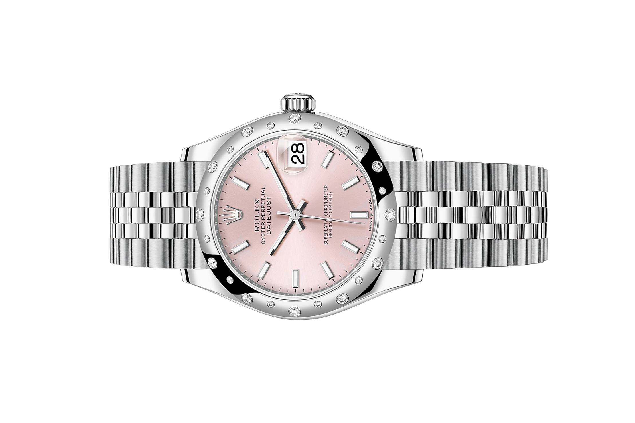 Đồng Hồ Rolex Datejust 31 278344RBR Mặt Số Hồng Cọc Số Dạ Quang
