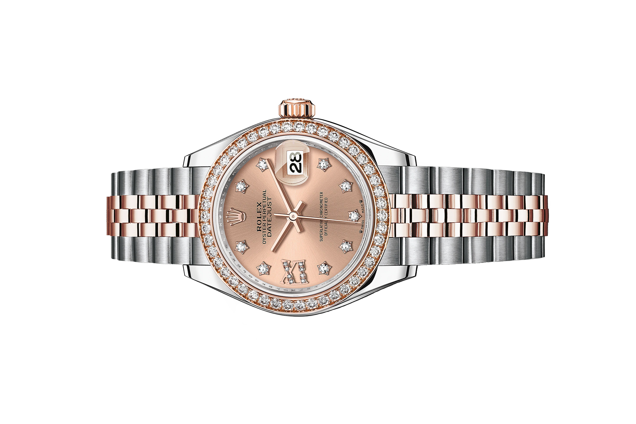 Đồng Hồ Rolex Lady-Datejust 279381RBR Mặt Số Hồng Cọc Số Kim Cương Sao