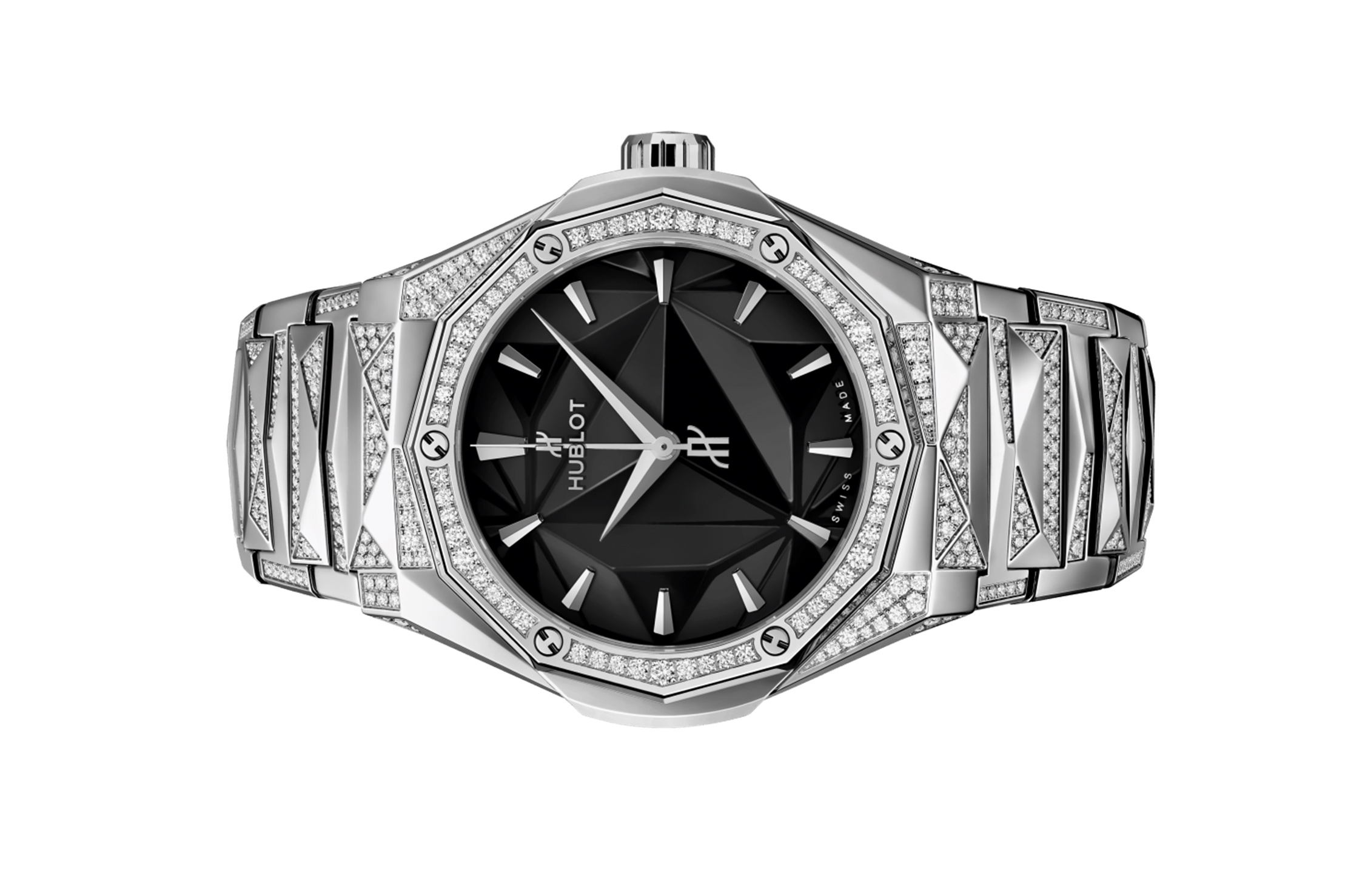 Đồng Hồ Hublot Classic Fusion Orlinski Bracelet Titanium Alternative Pavé 550.NS.1800.NS.3804.ORL22