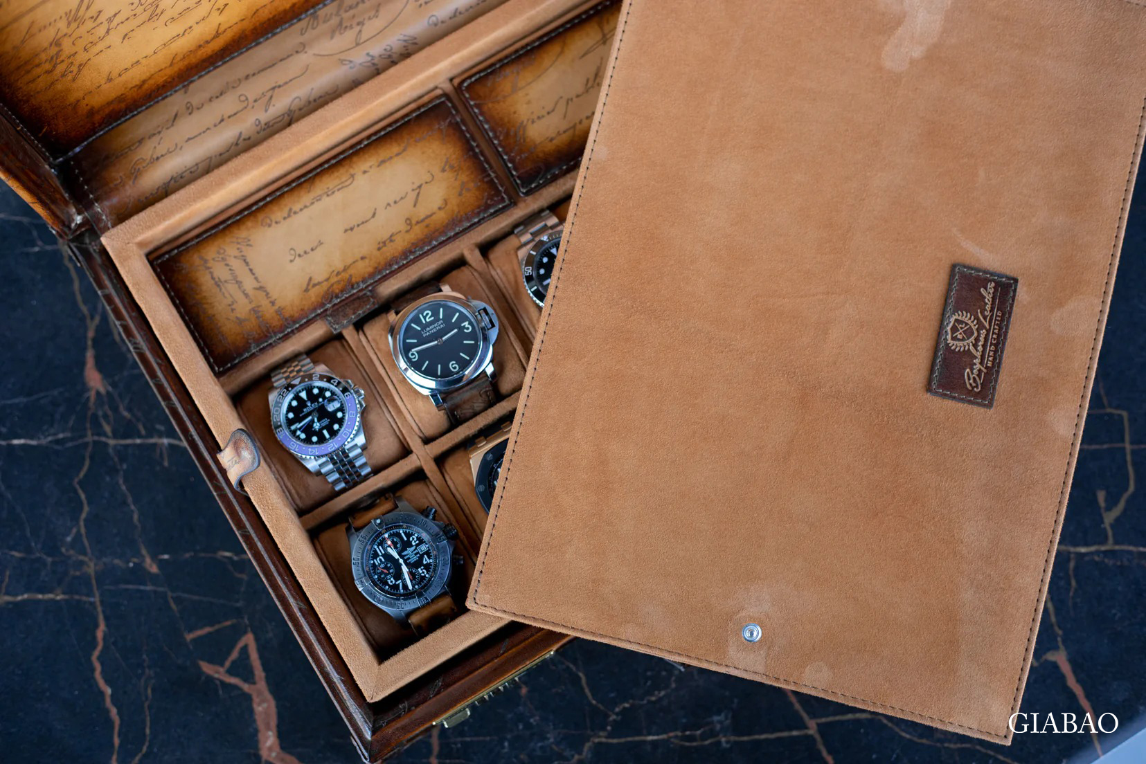 Hộp đựng đồng hồ Bosphorus Leather MASTER PARCHMENT PATINA HONEY