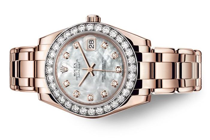 Đồng Hồ Rolex Pearlmaster 34 81285 Mặt Số Vỏ Trai Trắng