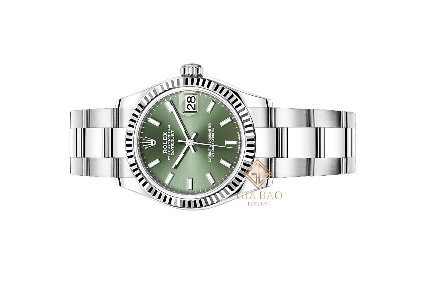 Đồng Hồ Rolex Datejust 278274 Mặt Số Xanh Cọc Số Dạ Quang Dây Đeo Oyster