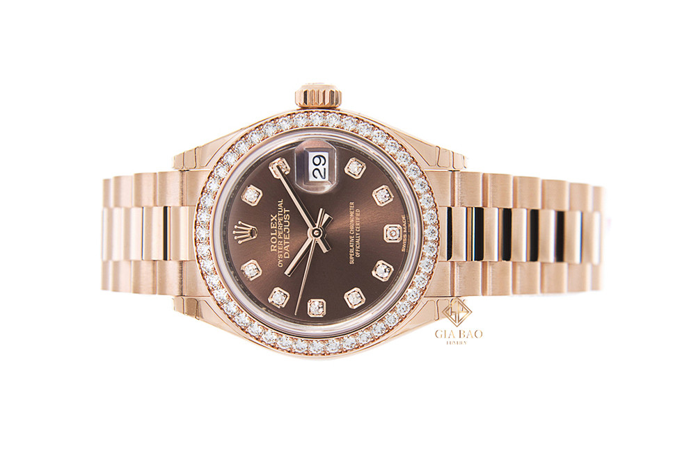 Đồng Hồ Rolex Lady-Datejust 279135RBR Mặt Số Chocolate Nạm Kim Cương