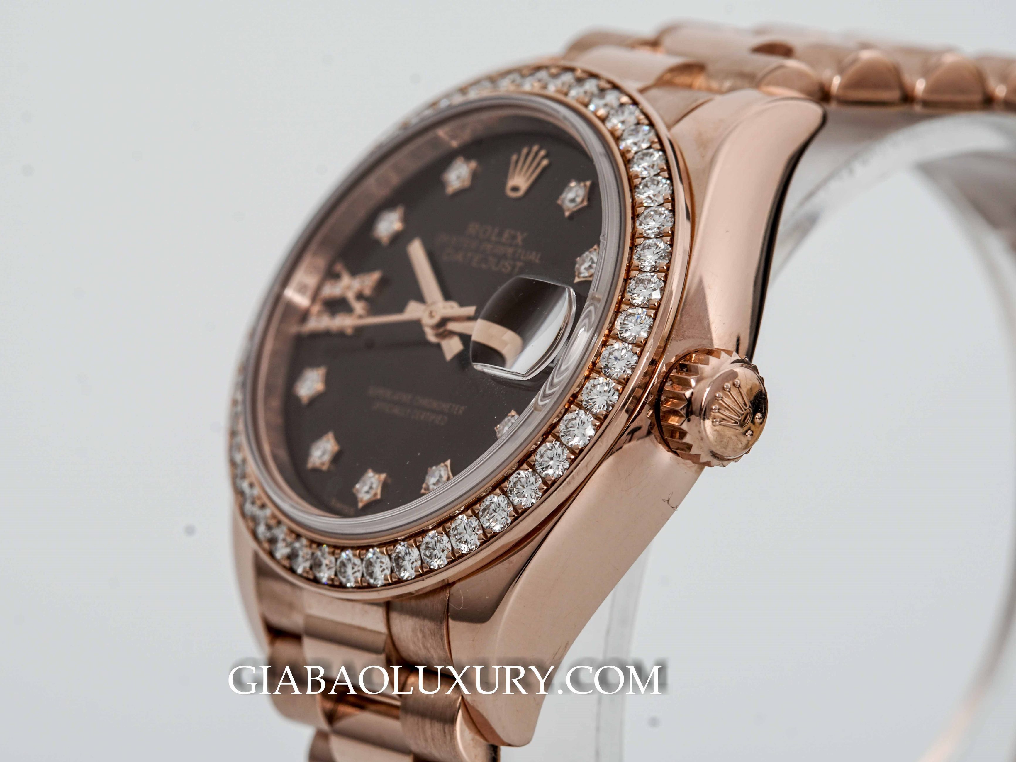 Đồng Hồ Rolex Lady-Datejust 279135RBR Mặt Số Chocolate Cọc Số Kim Cương La Mã