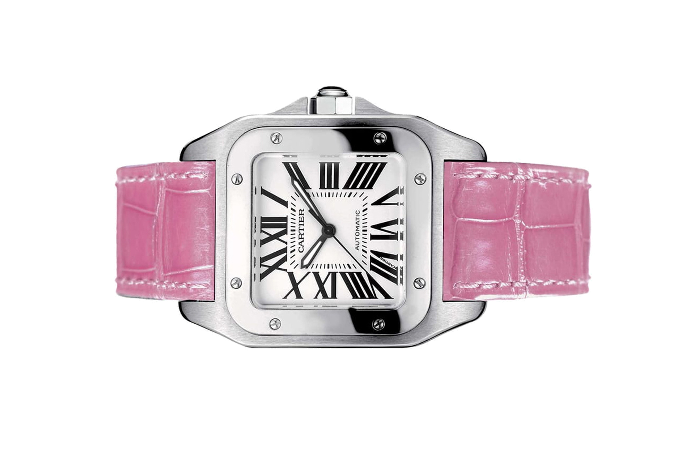 Đồng Hồ Cartier Santos 100 Pink Automatic W20126X8