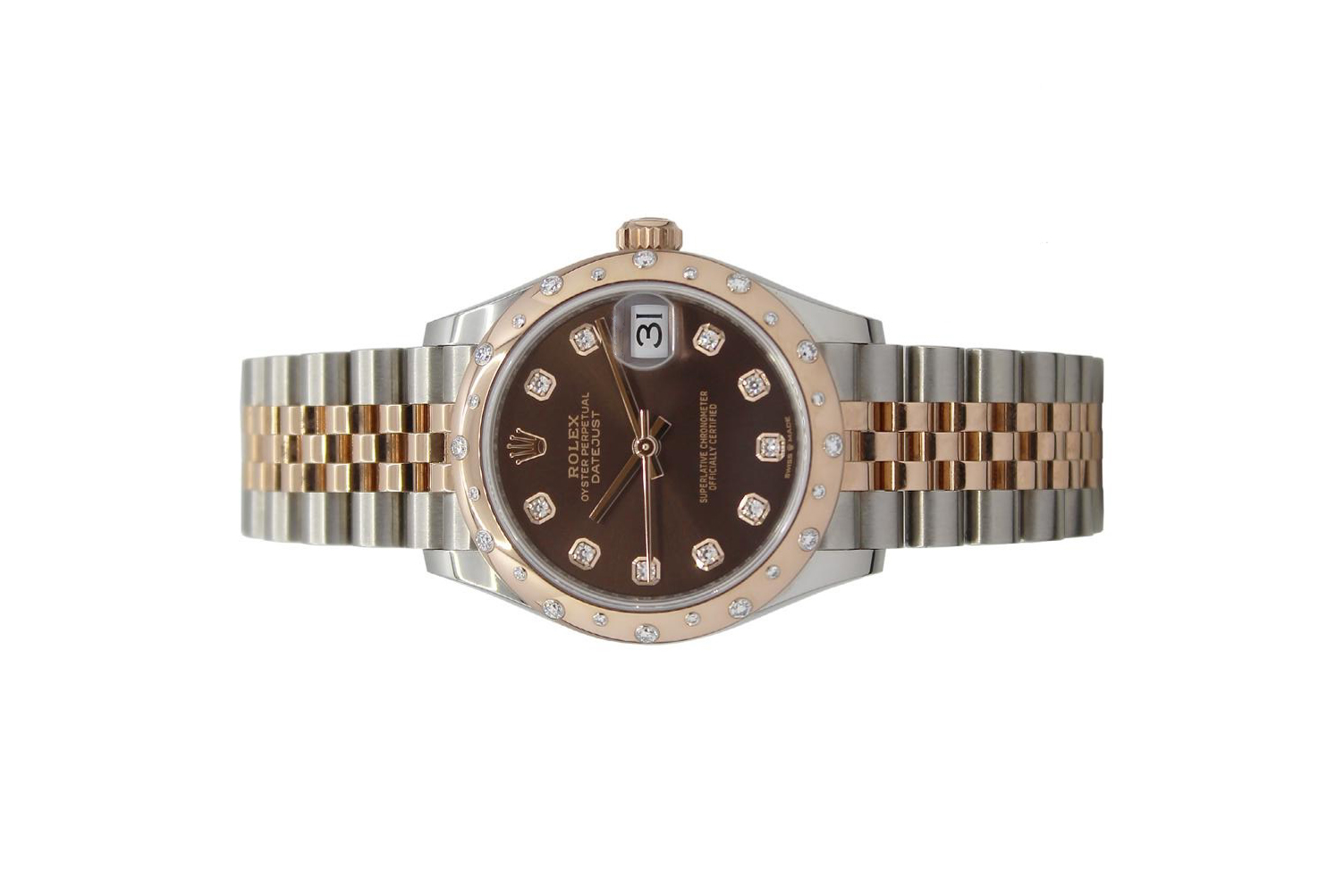 Đồng Hồ Rolex Datejust 31 278341RBR Mặt Số Chocolate Cọc Số Nạm Kim Cương