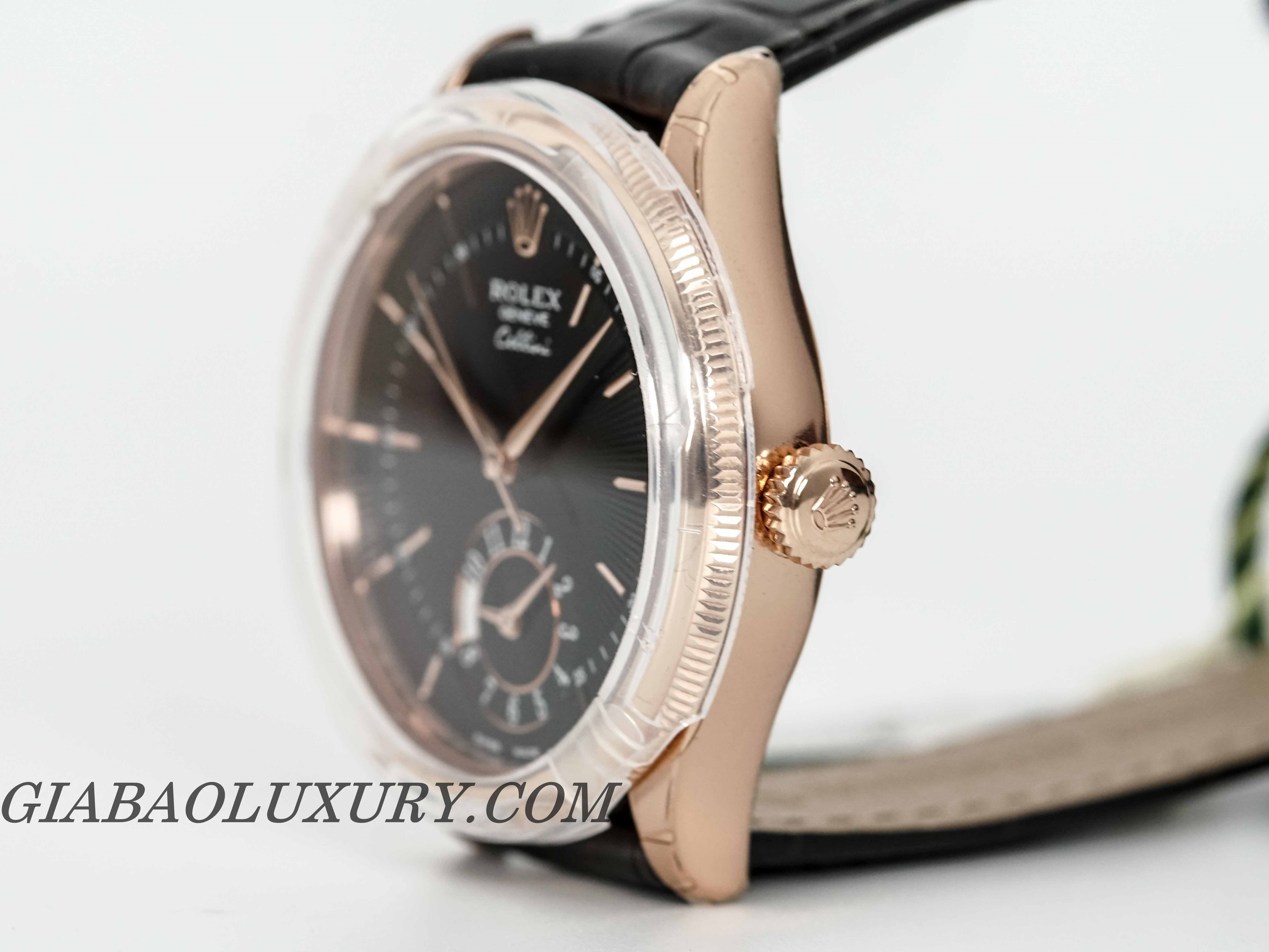 Đồng Hồ Rolex Cellini Dual Time 50525 Mặt Số Đen