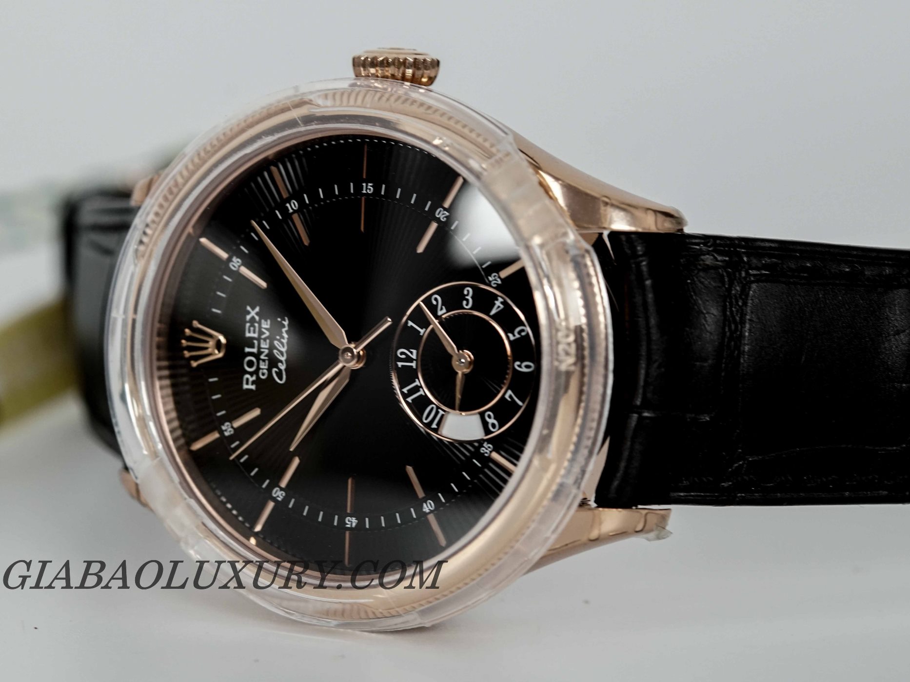 Đồng Hồ Rolex Cellini Dual Time 50525 Mặt Số Đen