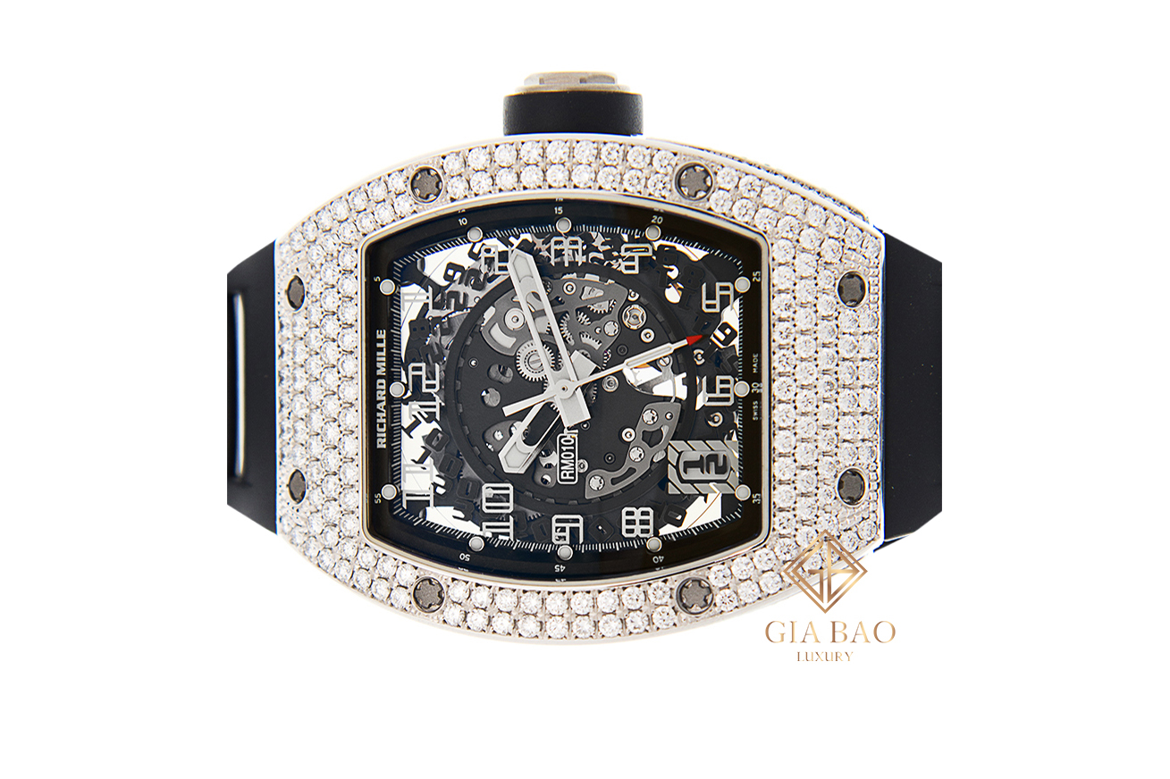 Đồng Hồ Richard Mille RM010 Vàng Trắng Đính Kim Cương