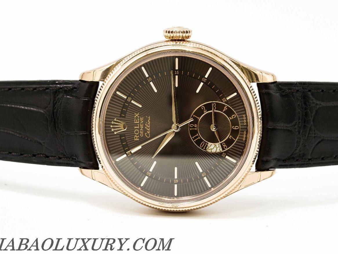 Đồng Hồ Rolex Cellini Dual Time 50525 Mặt Số Chocolate