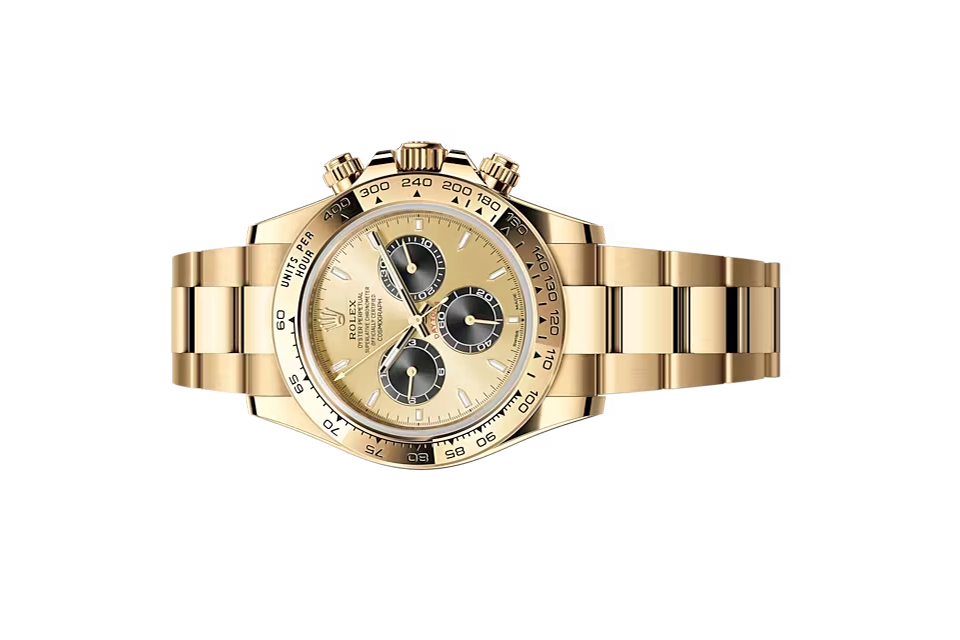 Đồng Hồ Rolex Cosmograph Daytona 126508 Mặt Số Vàng Champagne Đen