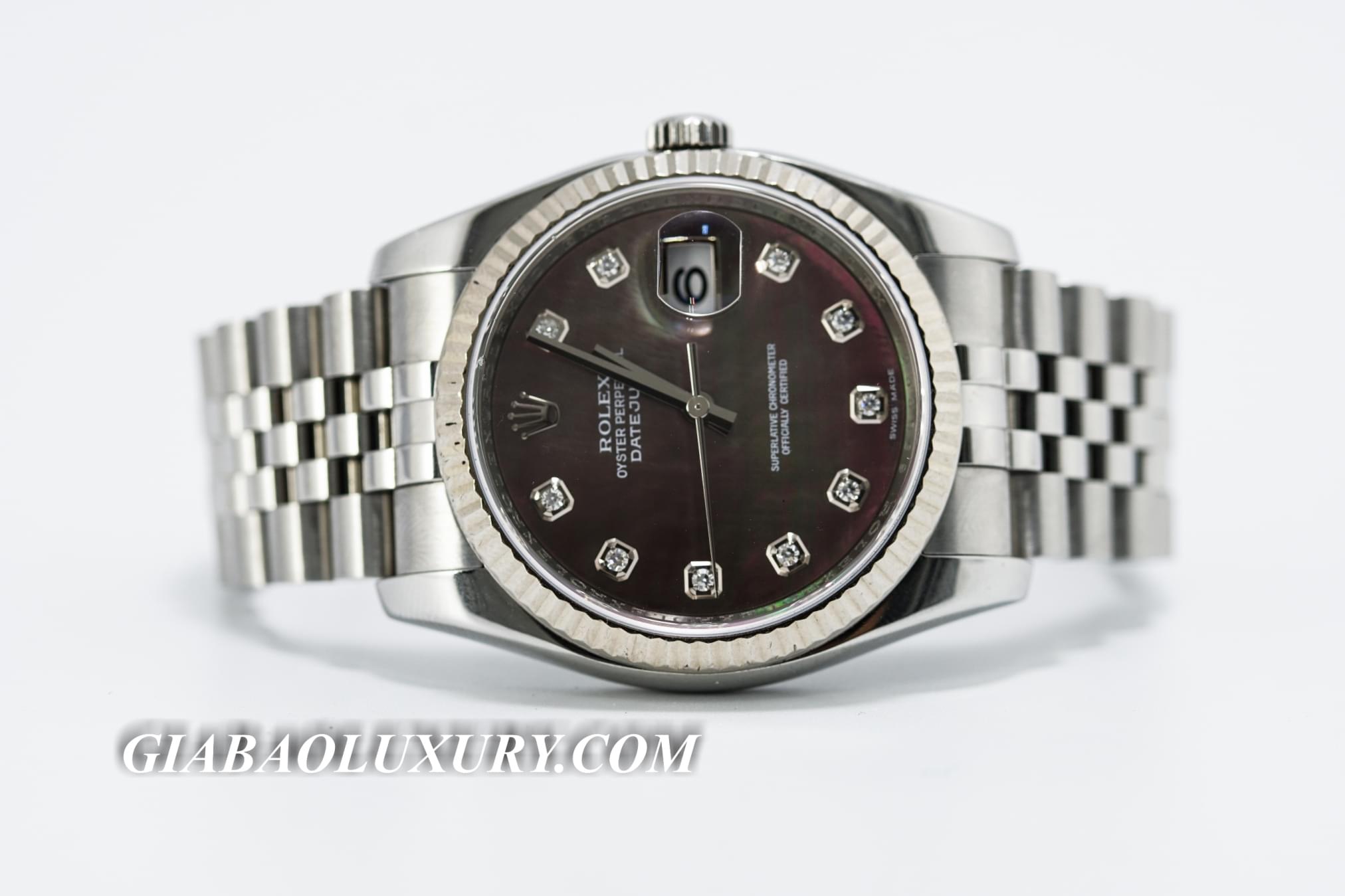 Đồng Hồ Rolex Datejust 36 116234 Mặt Số Xà Cừ Tím