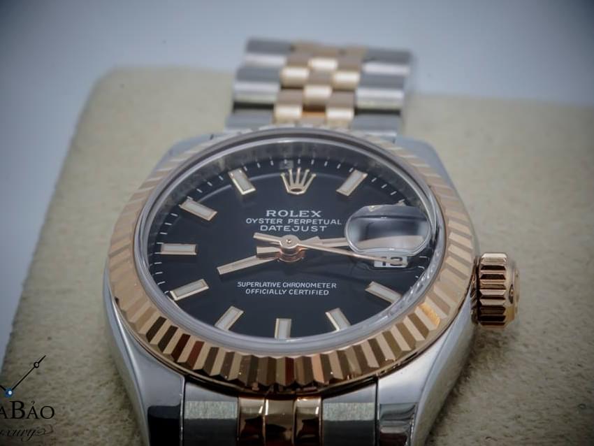 Đồng Hồ Rolex Lady Datejust 179171 Mặt Số Đen