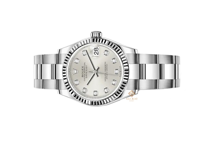 Đồng Hồ Rolex Datejust 278274 Mặt Số Bạc Cọc Số Kim Cương Dây Đeo Oyster