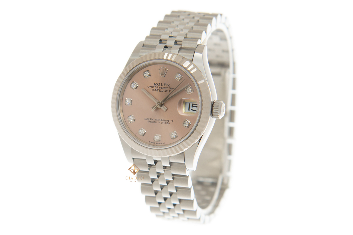 Đồng Hồ Rolex Datejust 278274 Mặt Số Hồng Cọc Số Kim Cương