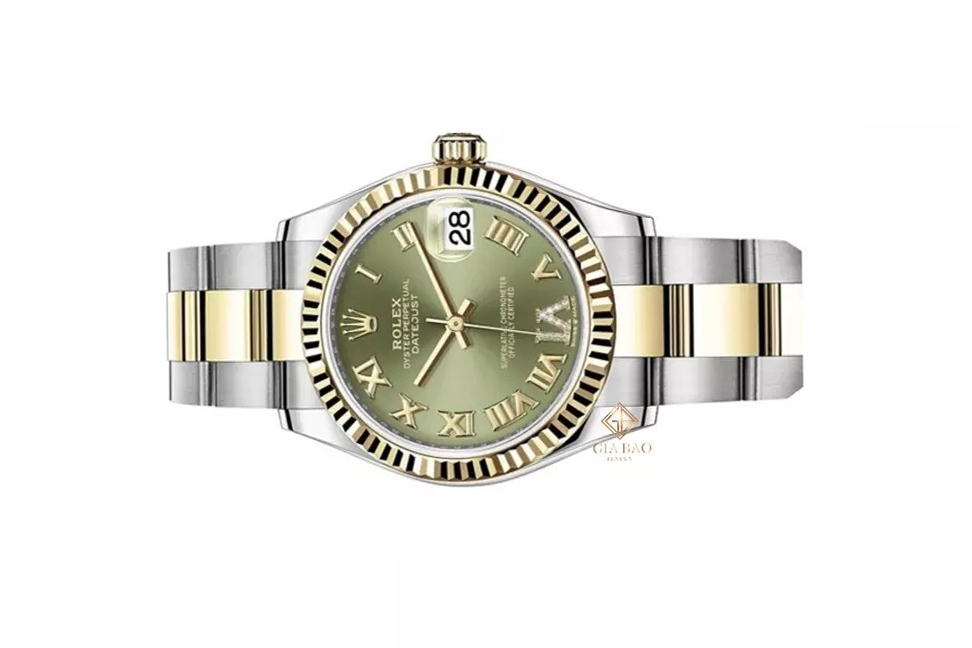 Đồng Hồ Rolex Datejust 31 278273 Mặt Số Xanh Oliu Cọc Số La Mã Nạm Kim Cương Dây Đeo Oyster