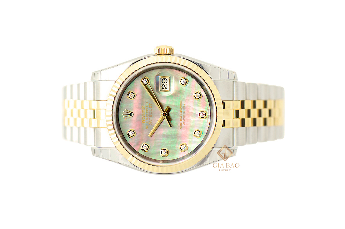 Đồng Hồ Rolex Datejust 36 116233 Mặt Số Xà Cừ Tím
