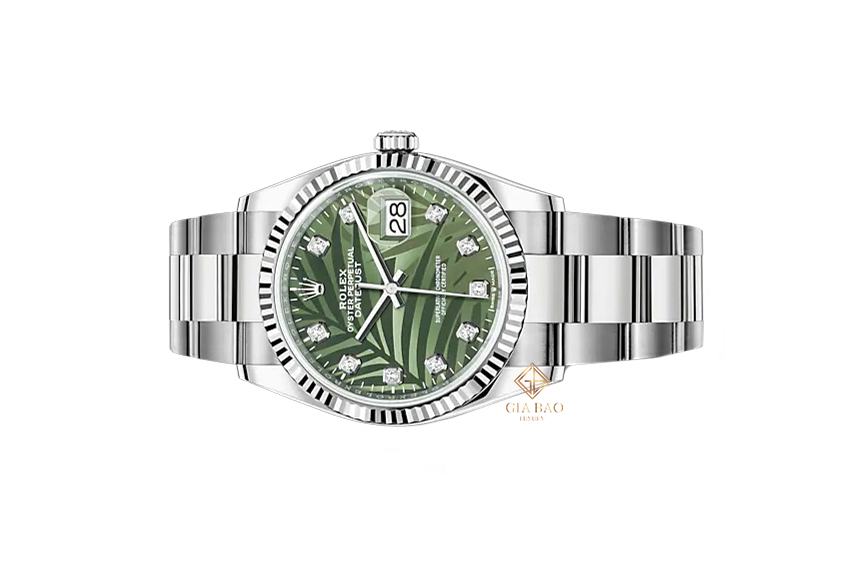 Đồng Hồ Rolex Datejust 36 126234 Mặt Số Cây Lá Nhiệt Đới Cọc Số Nạm Kim Cương Dây Đeo Oyster