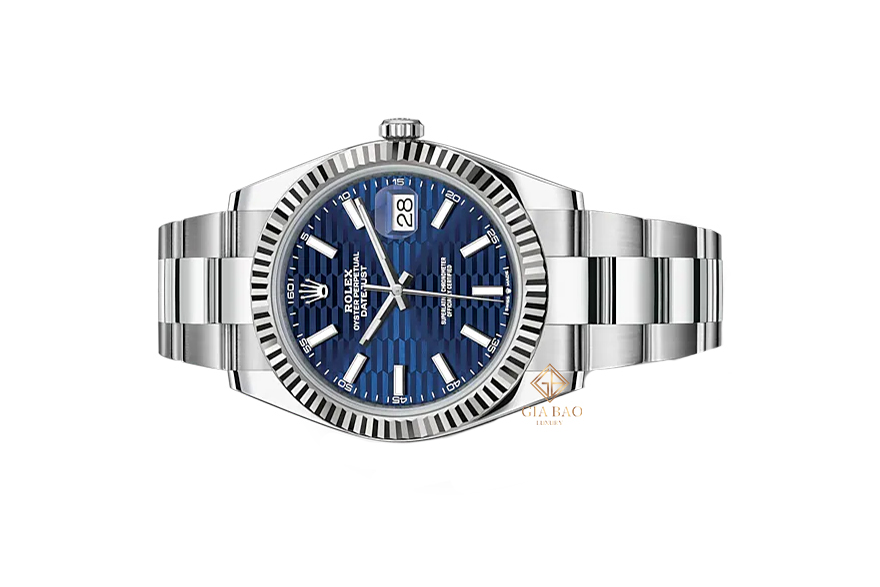 Đồng Hồ Rolex Datejust 41 126334 Mặt Số Xanh Vân Gấp Nếp Cọc Số Dạ Quang Dây Đeo Oyster