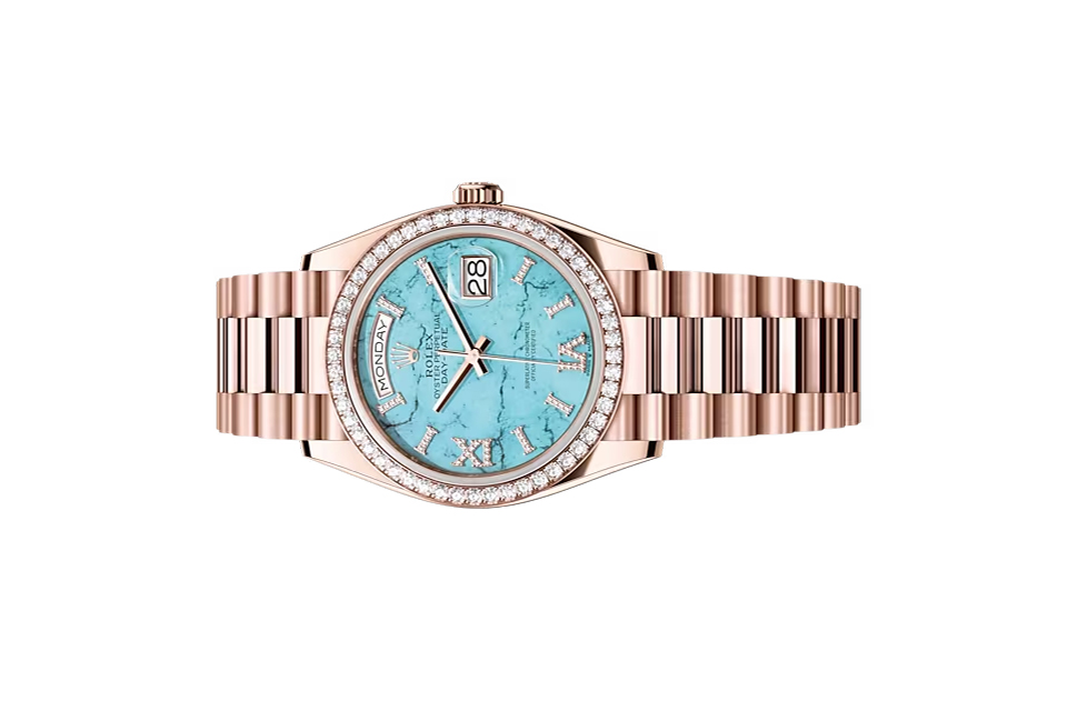 Đồng Hồ Rolex Day-Date 36 128345RBR Mặt Số Đá Xanh Ngọc Lam