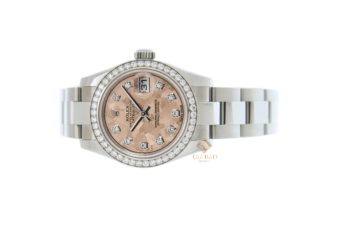 Đồng Hồ Rolex Lady-Datejust 26 179384 Mặt Số Vân Đá Nạm Kim Cương Dây Đeo Oyster