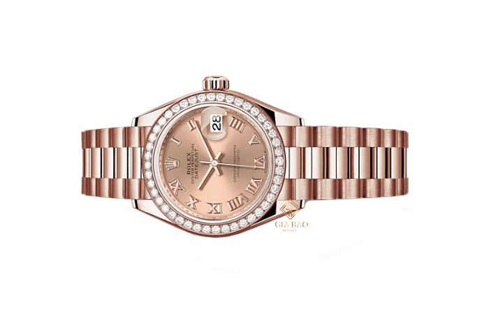 Đồng Hồ Rolex Lady-Datejust 279135RBR Mặt Số Hồng Cọc Số La Mã Dây Đeo President