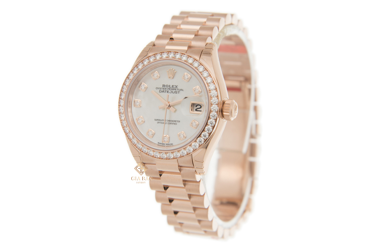 Đồng Hồ Rolex Lady-Datejust 279135RBR Mặt Số Vỏ Trai Dây Đeo President