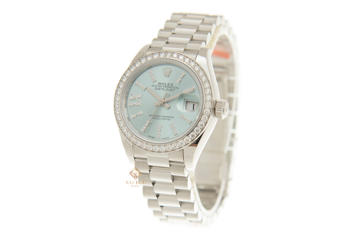 Đồng Hồ Rolex Lady Datejust 279136RBR Mặt Số Xanh Lam Nạm Kim Cương