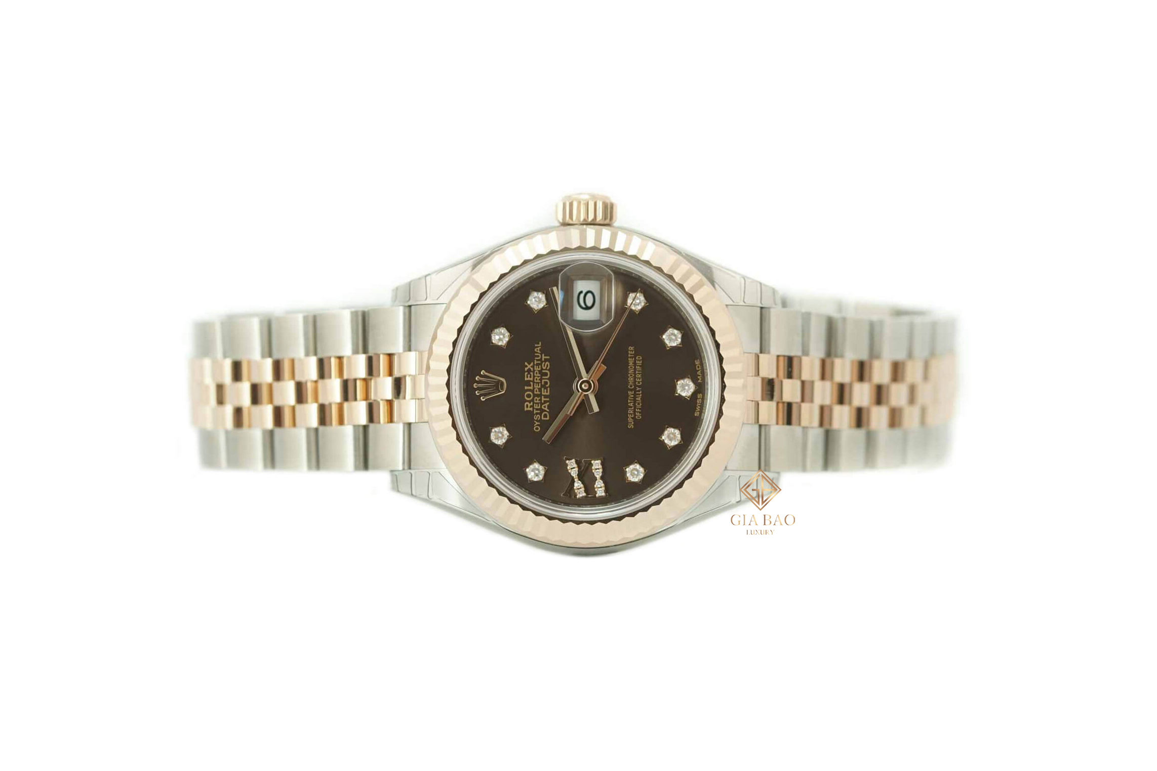 Đồng hồ Rolex Lady-Datejust 279171 Mặt Số Chocolate Cọc Số Kim Cương Sao