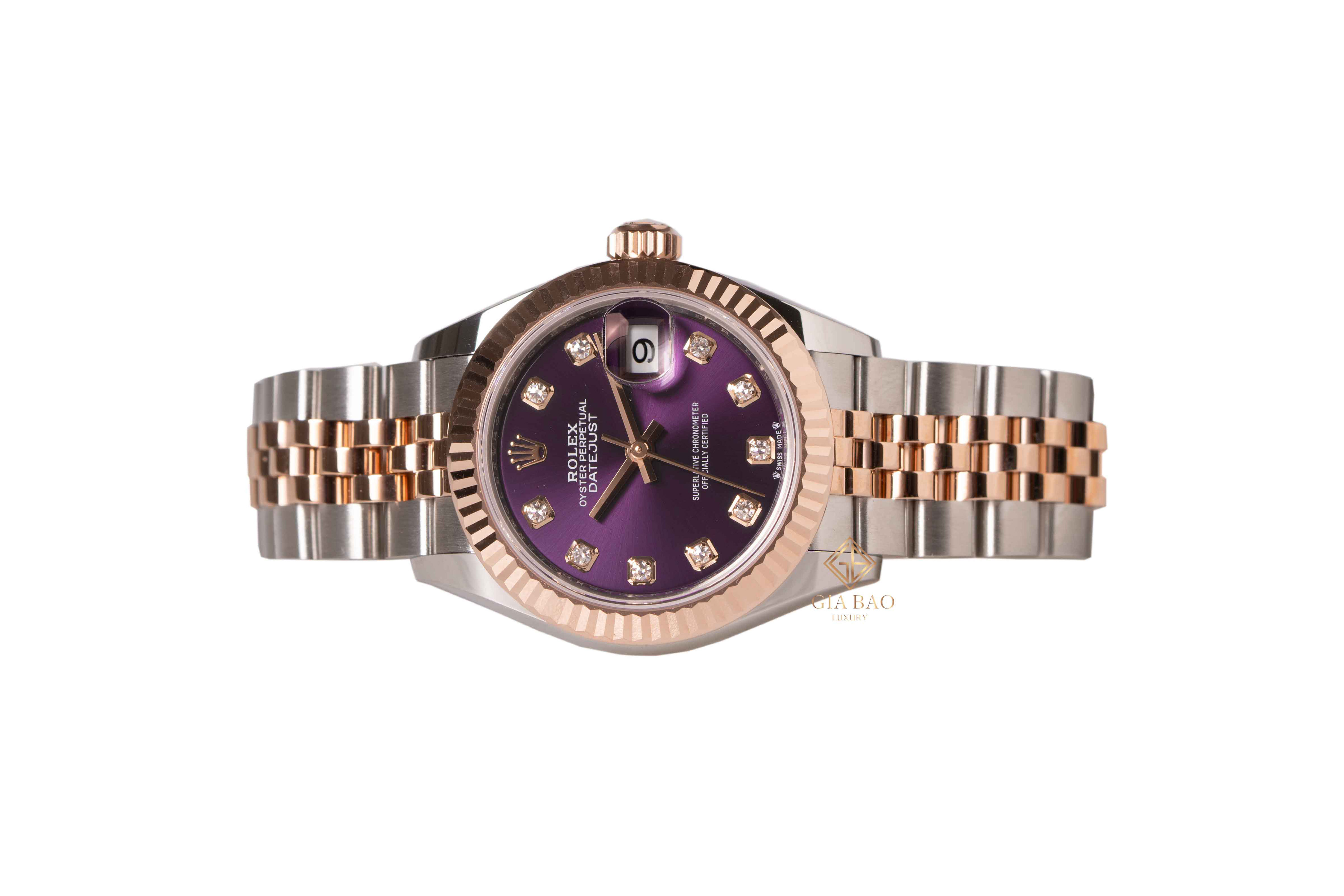 Đồng Hồ Rolex Lady-Datejust 279171 Mặt Số Tím Nạm Kim Cương