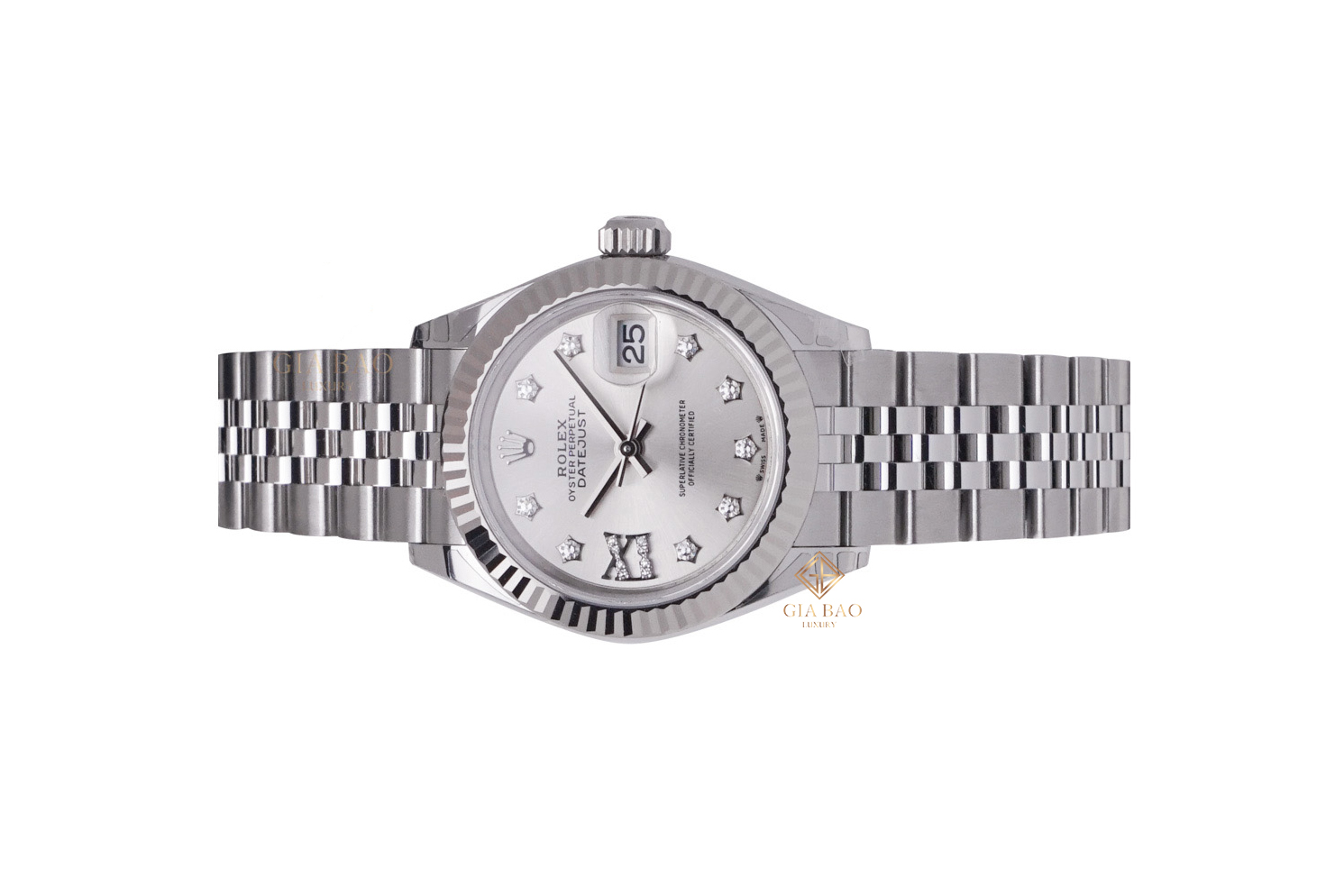 Đồng Hồ Rolex Lady Datejust 279174 Mặt Số Bạc Cọc Số Sao