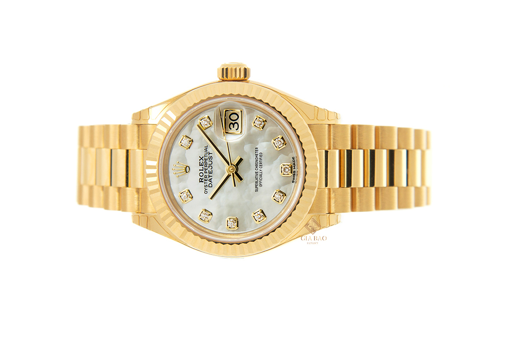 Đồng Hồ Rolex Lady-Datejust 279178 Mặt Số Vỏ Trai Dây Đeo President