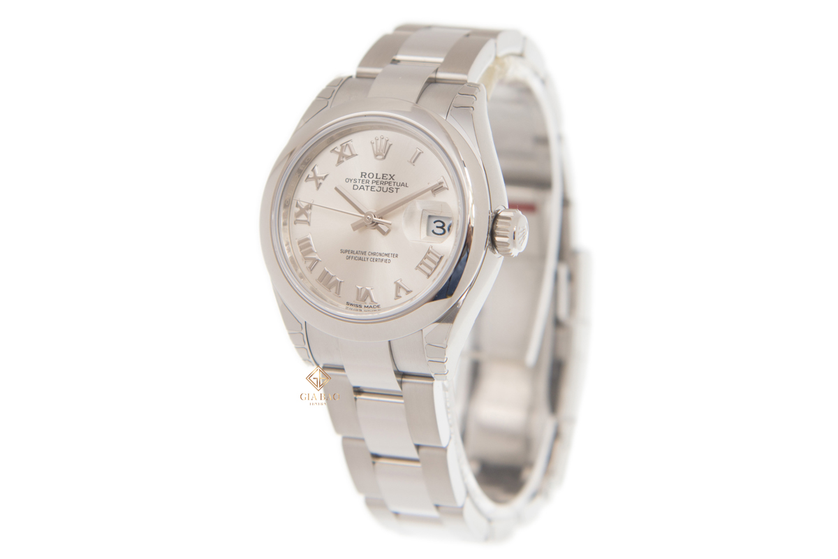 Đồng Hồ Rolex Lady-Datejust 28 279160 Mặt Số Bạc Cọc Số La Mã Dây Đeo Oyster