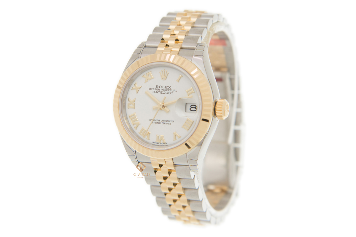 Đồng Hồ Rolex Lady-Datejust 28 279173 Mặt Số Trắng Cọc Số La Mã