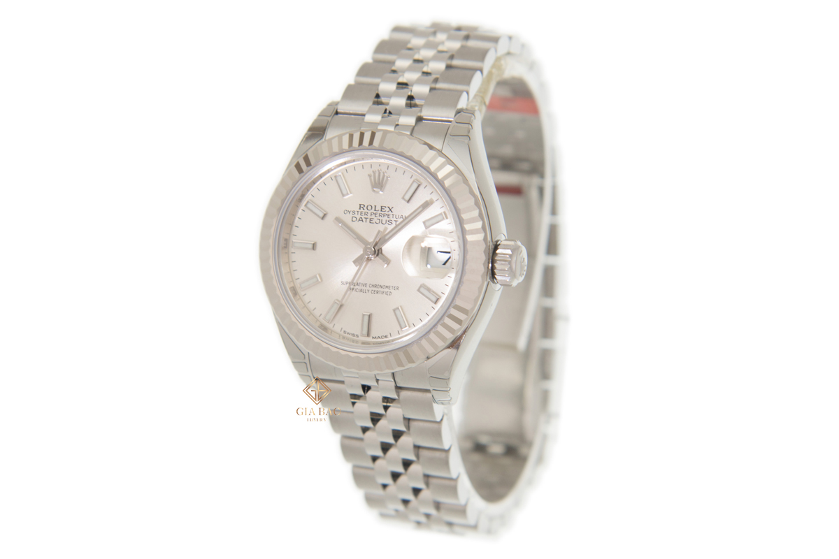 Đồng Hồ Rolex Lady-Datejust 28 279174 Mặt Số Bạc Cọc Số Dạ Quang