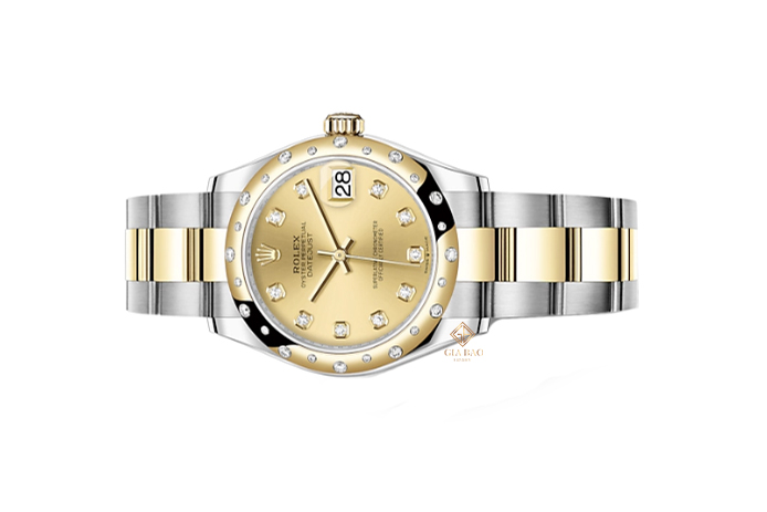 Đồng Hồ Rolex Lady Datejust 31 278343 Mặt Số Vàng Cọc Số Kim Cương Dây Đeo Oyster