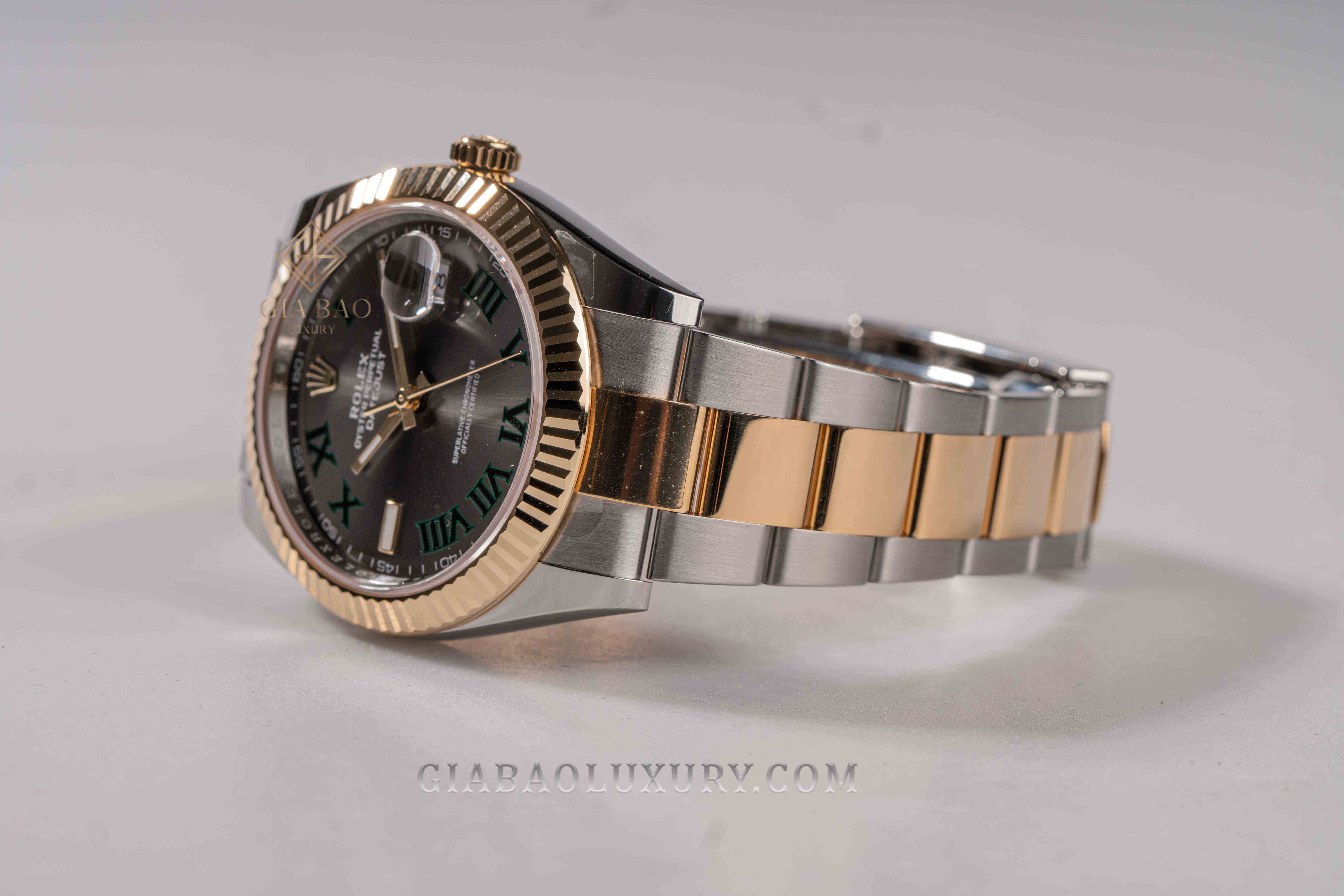 Đồng Hồ Rolex Datejust 41 126333 Mặt Số Wimbledon Cọc Số La Mã Dây Đeo Oyster