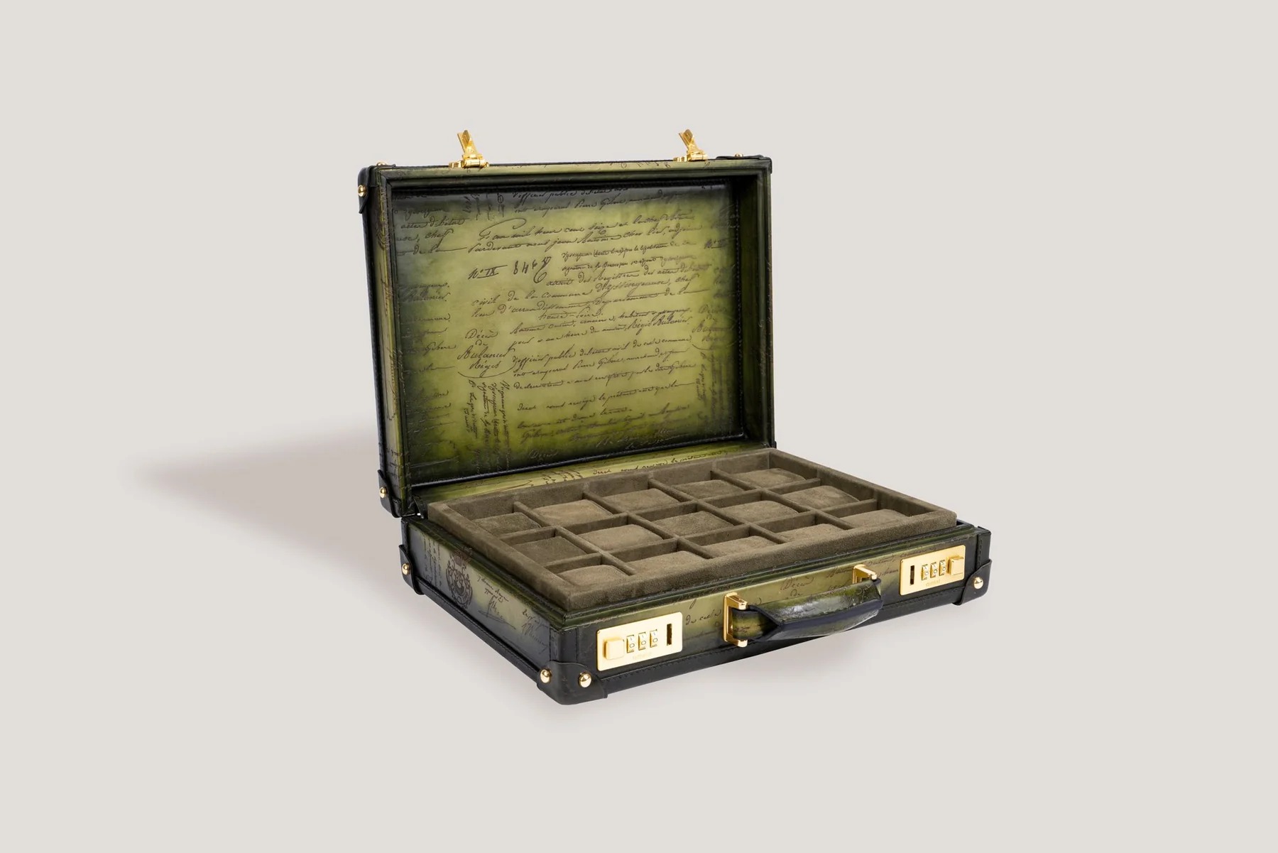 Hộp đựng đồng hồ Bosphorus Leather MASTER EDITION PARCHMENT PATINA OLIVE GREEN