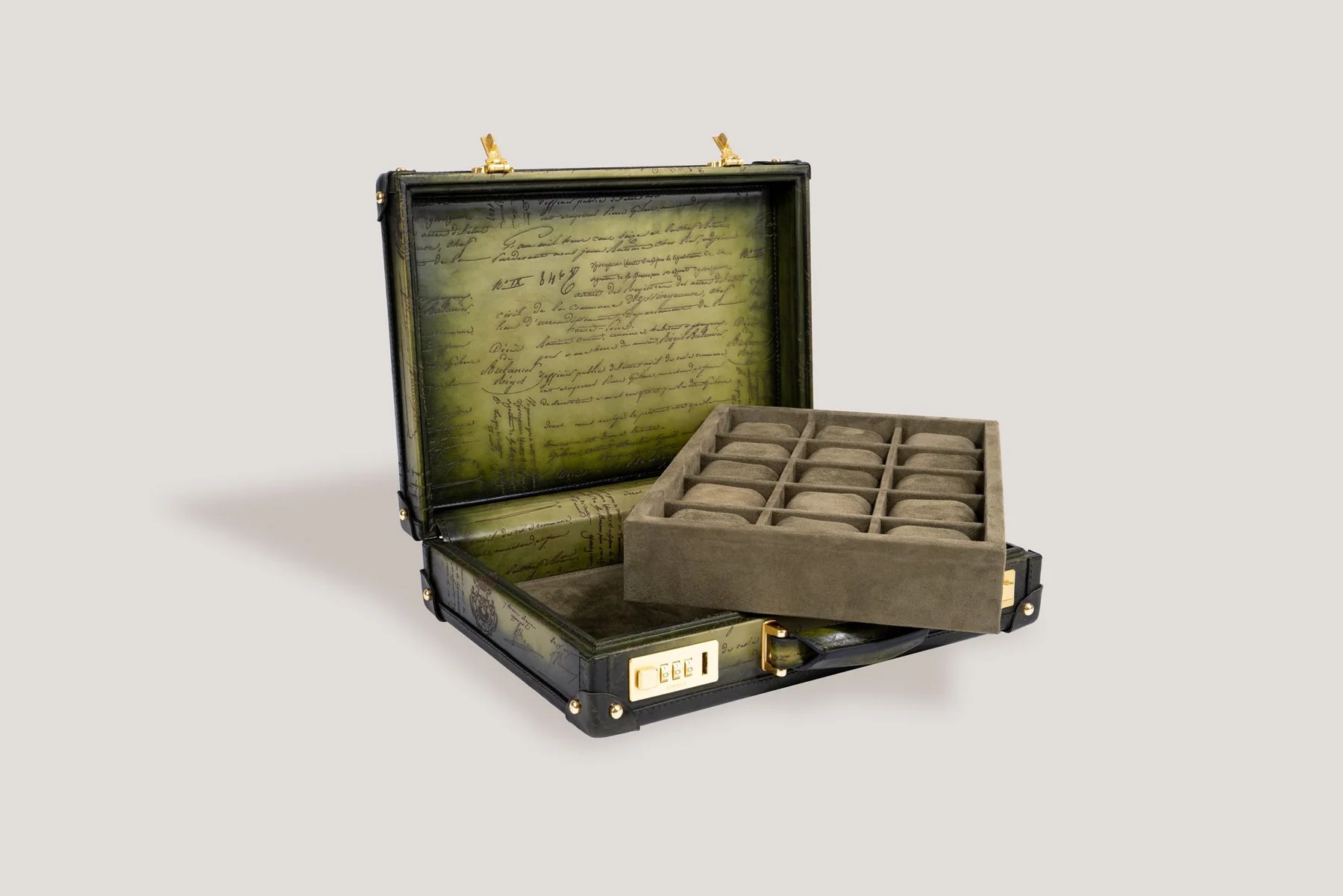 Hộp đựng đồng hồ Bosphorus Leather MASTER EDITION PARCHMENT PATINA OLIVE GREEN