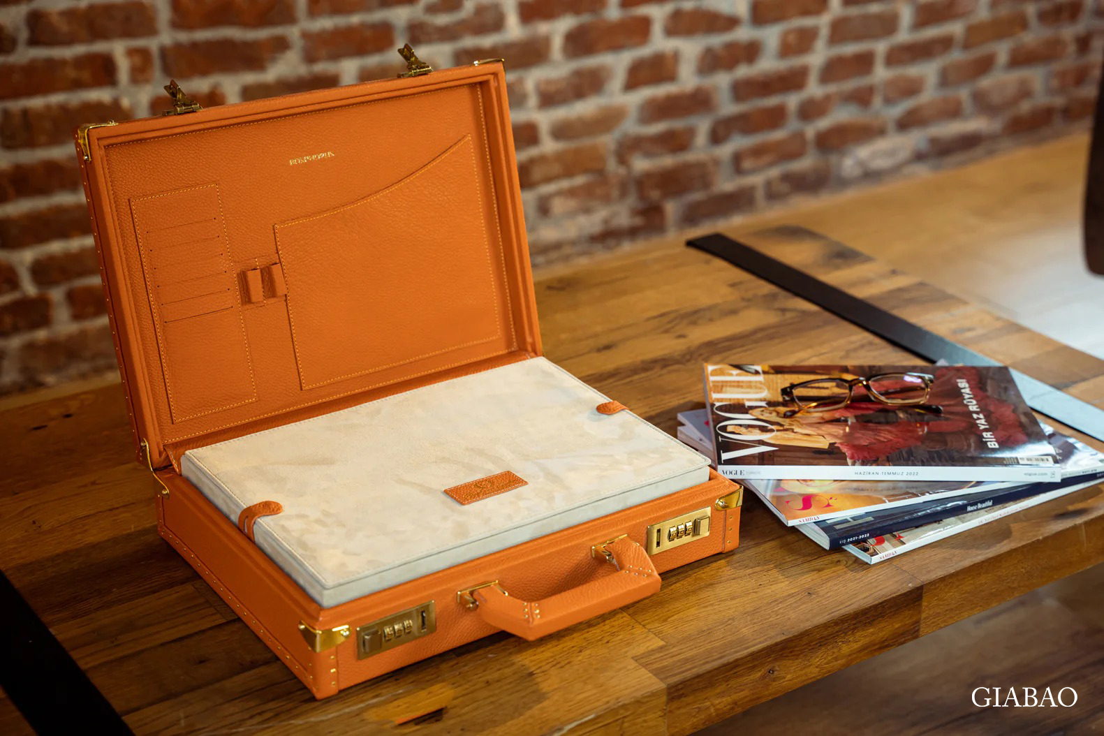 Hộp đựng đồng hồ Bosphorus Leather MASTER EDITION TOGO ORANGE