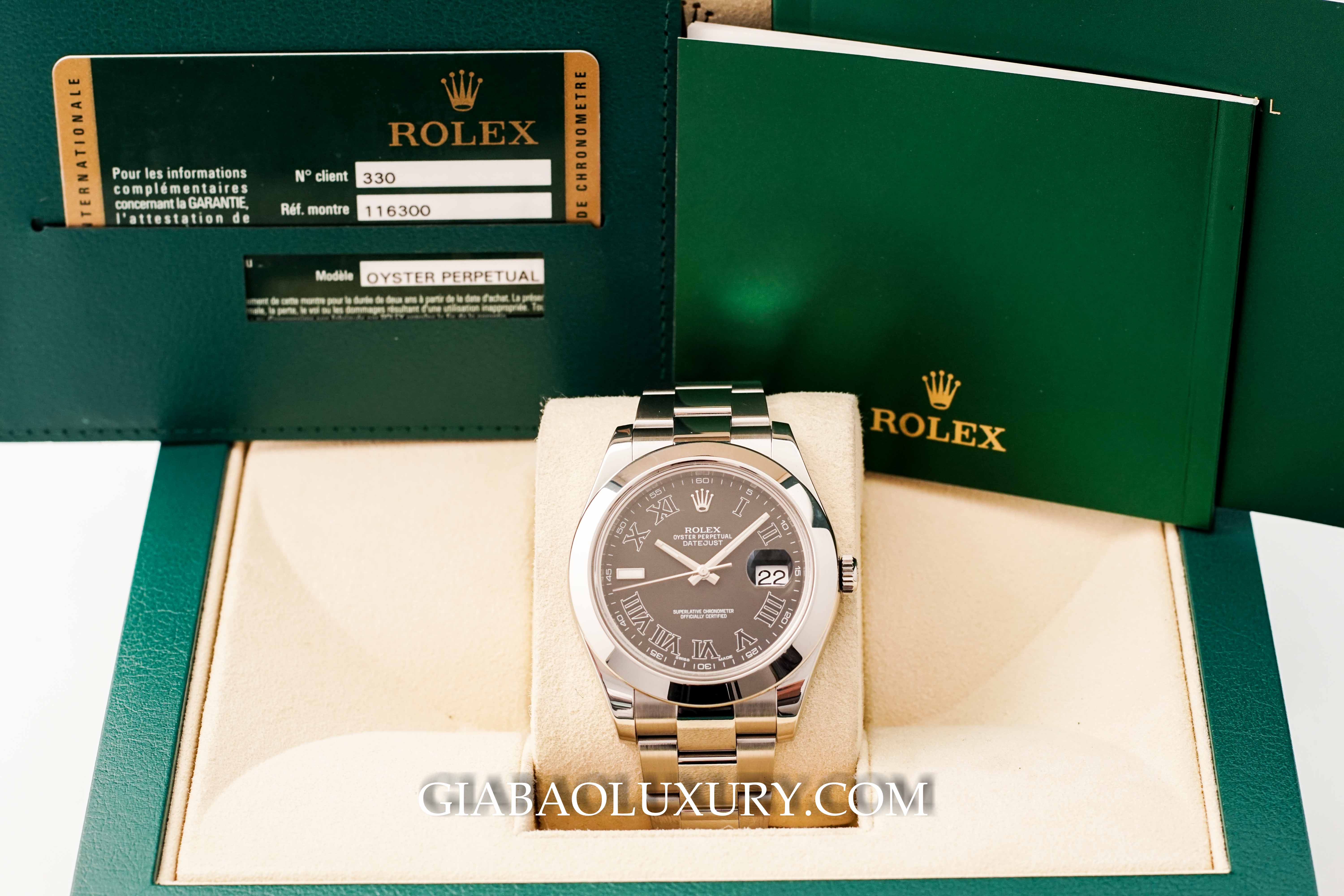 Đồng Hồ Rolex Datejust 41 116300 Mặt Số Đen