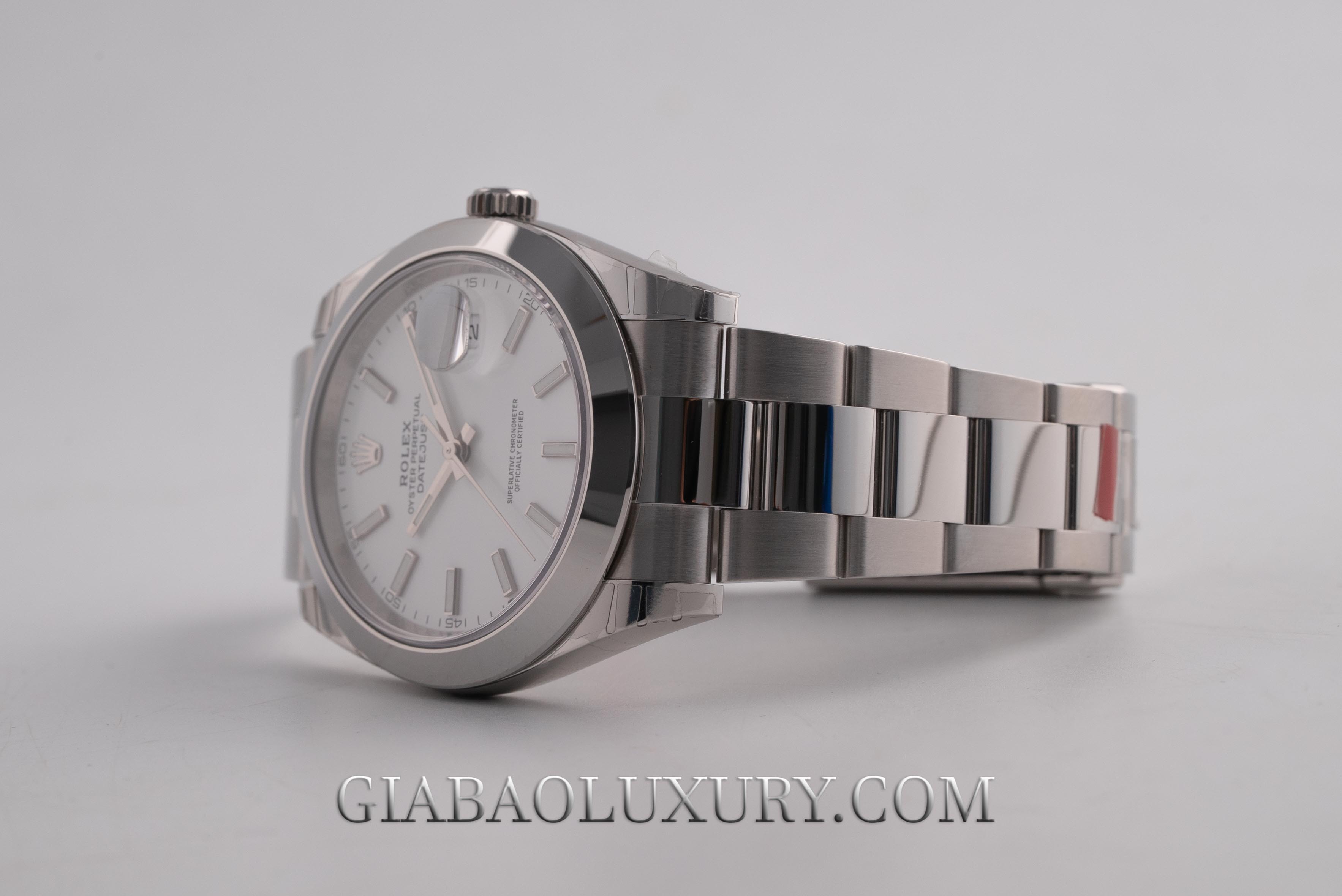 Đồng Hồ Rolex Datejust 41 126300 Mặt Số Trắng Dây Đeo Oyster