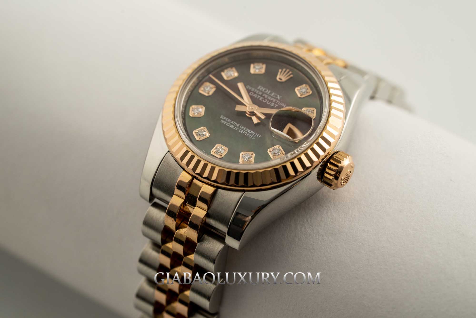 Đồng Hồ Rolex Lady-Datejust 179171 Mặt Số Xà Cừ Tím