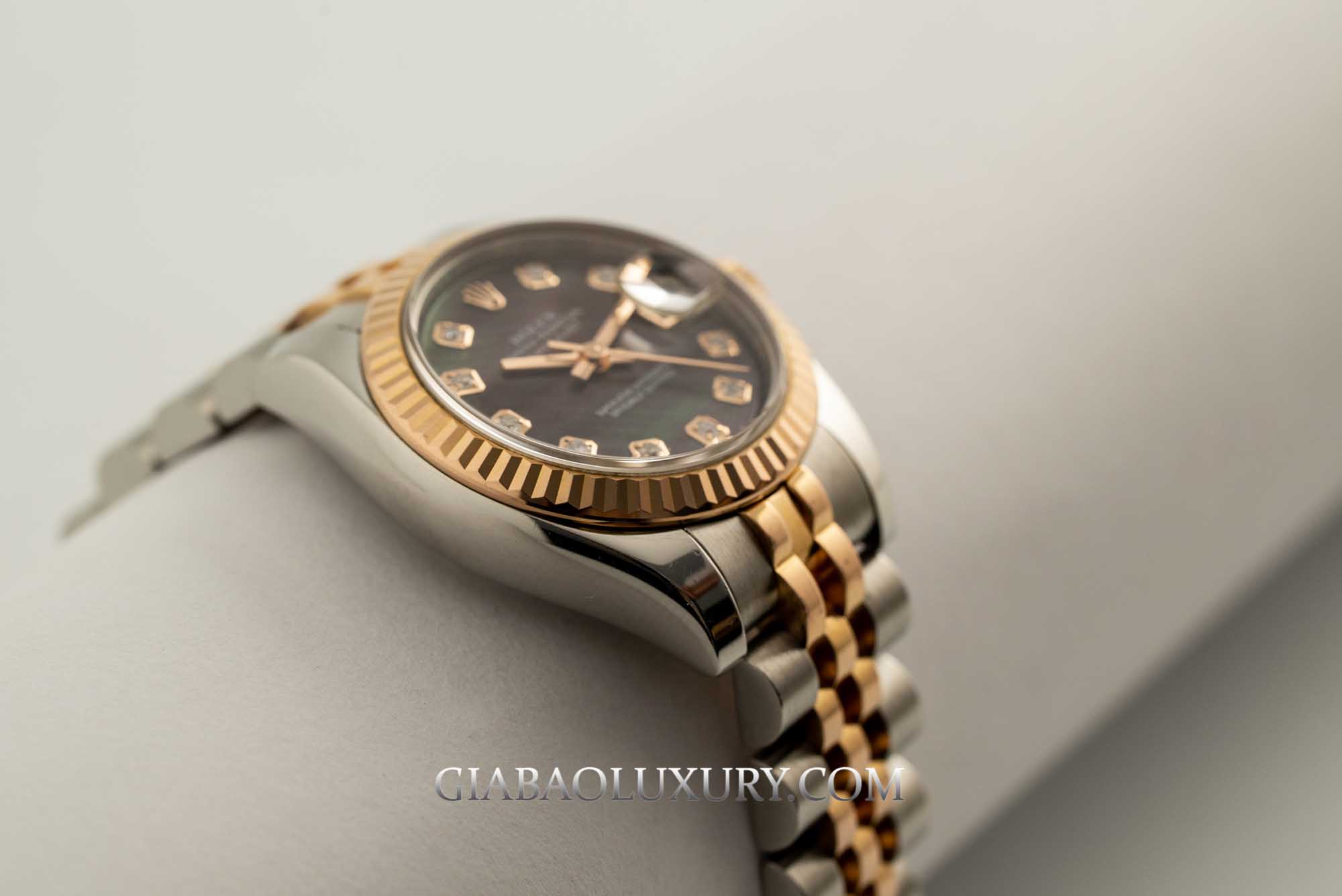 Đồng Hồ Rolex Lady-Datejust 179171 Mặt Số Xà Cừ Tím