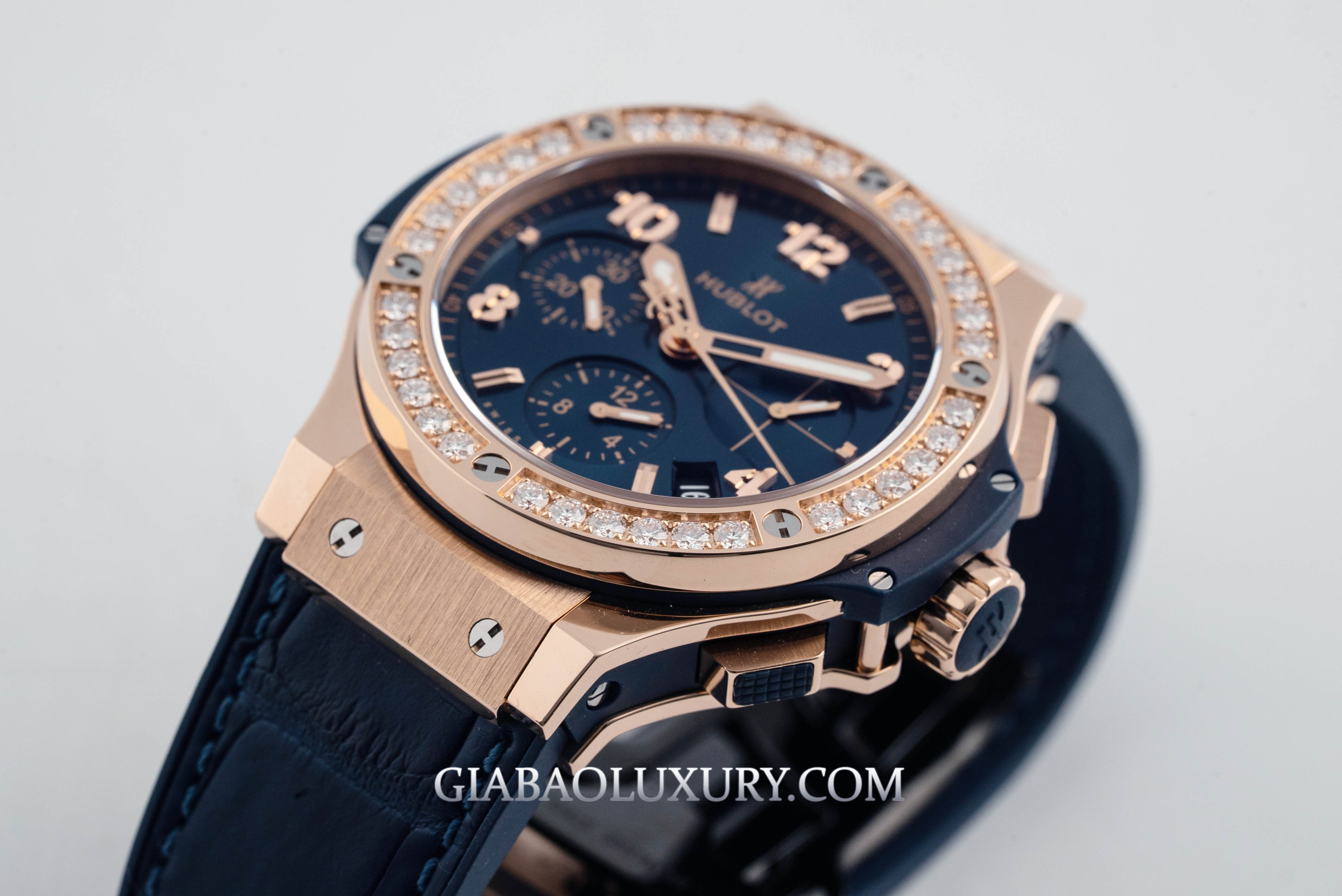 Đồng Hồ Hublot Big Bang Gold Blue Diamonds 41mm 341.PX.7180.LR.1204