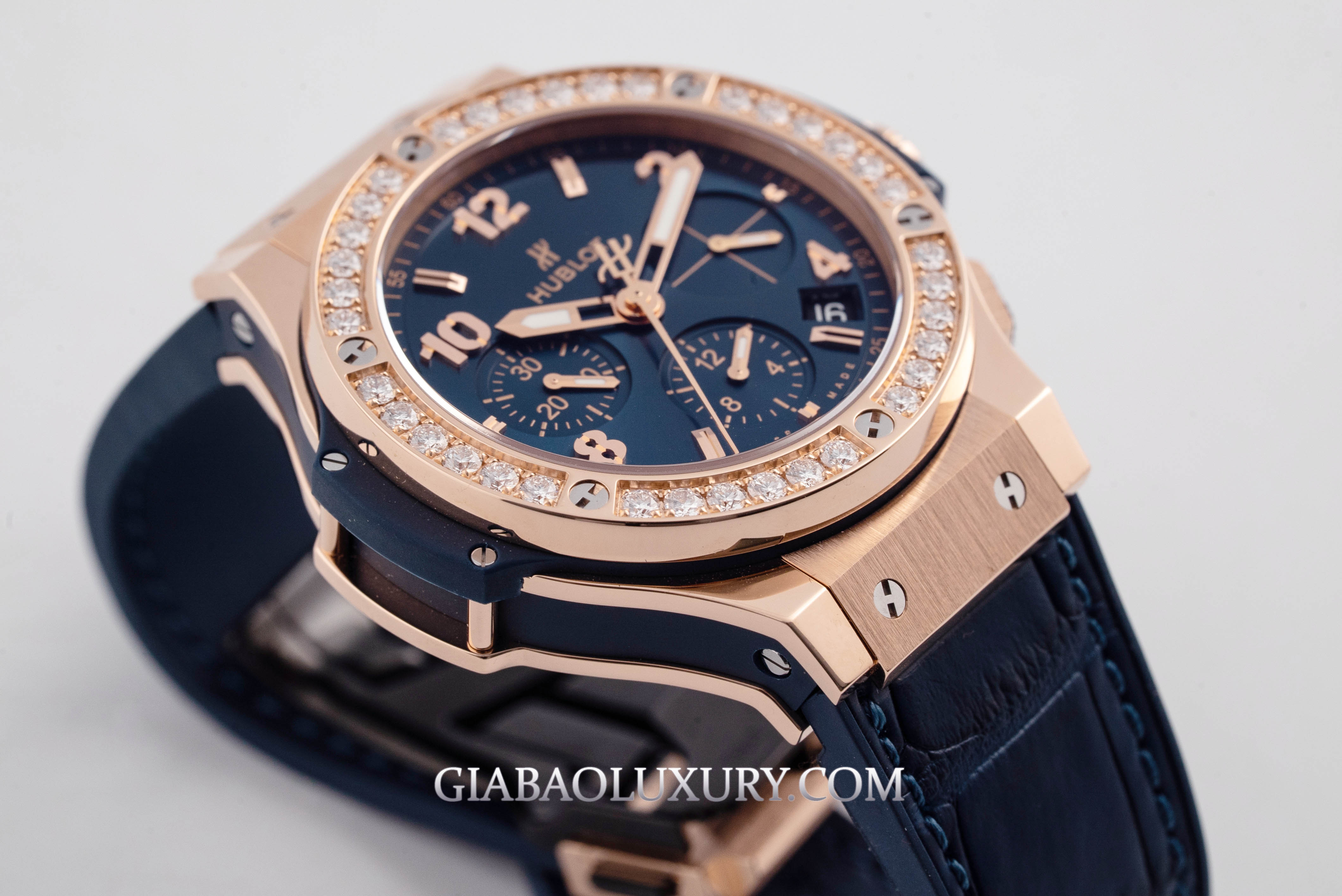 Đồng Hồ Hublot Big Bang Gold Blue Diamonds 41mm 341.PX.7180.LR.1204