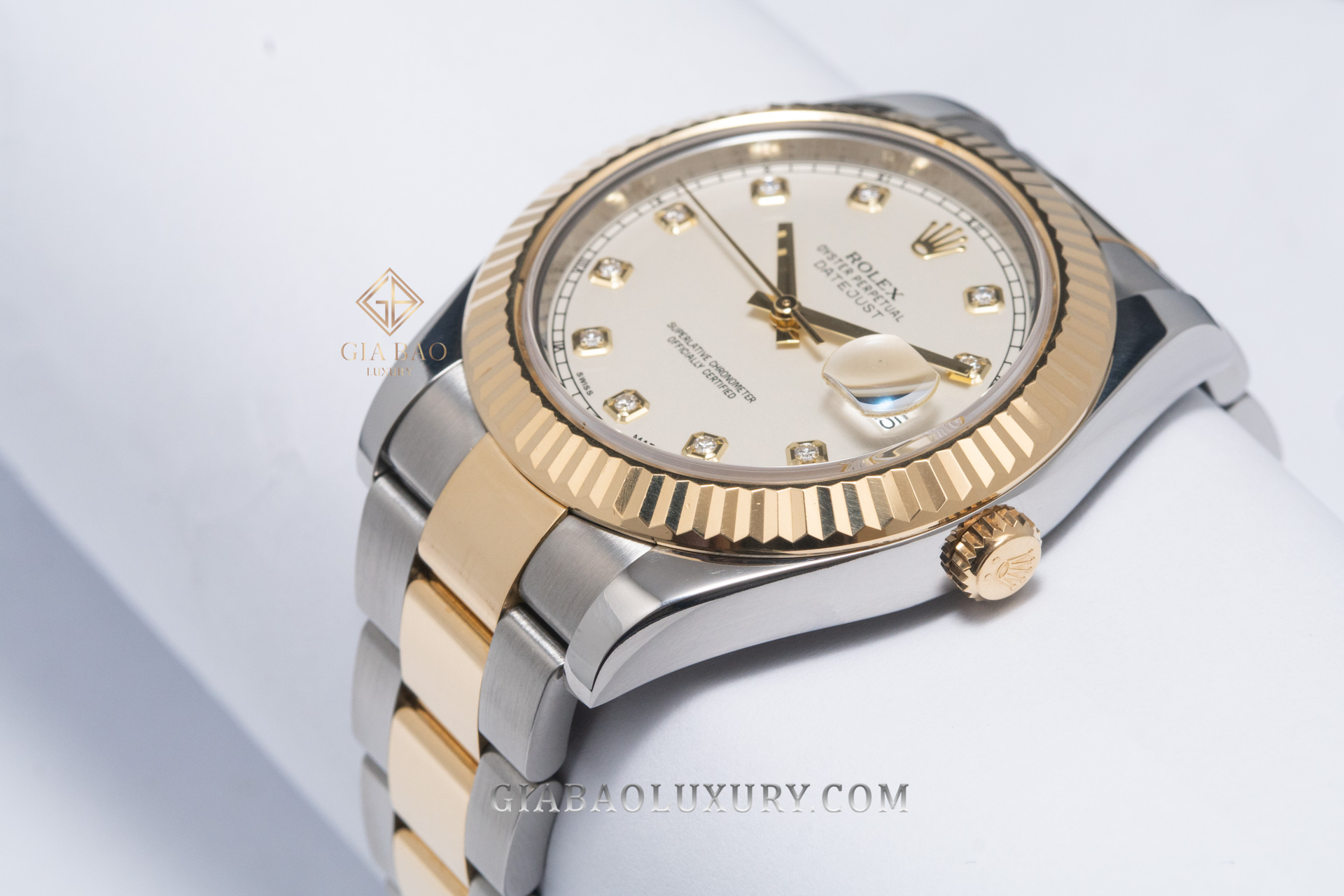 Đồng Hồ Rolex Datejust II 116333 Mặt Số Ivory Cọc Số Kim Cương Dây Đeo Oyster